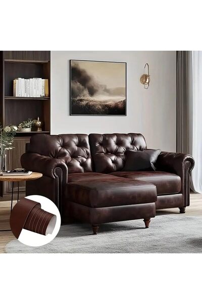 LUXER Folie Piele Ecologica Autoadeziva pt Reconditionare Canapea, Scaun, Auto, 137x60 cm, Dark Brown