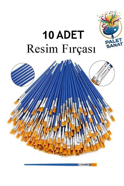 Palet Sanat 10 Adet, Akrilik Boya, Guaj Boya, Parmak Boya, Sulu Boya, Yağlı Boya Fırçası Etkinlik Boyama