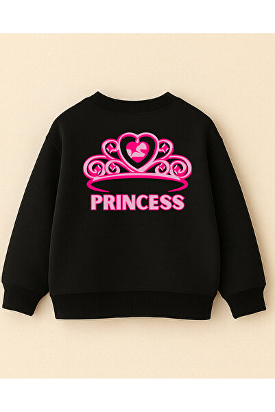 fasardi Μπροστινό πίσω μέρος με τύπωμα 3 νήματα χωρίς σαρντόνια μακρυμάνικο O oversized Φούτερ για κορίτσια - Princess