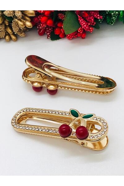 İnDerin CÂRLIG METALIC CU PĂRĂ DE CIREȘE CU PIATRĂ DE AUR, CATĂLĂLĂLĂ DE META...