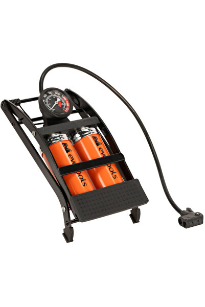 Evotools Foot Pump with Gauge and Two Pistons
