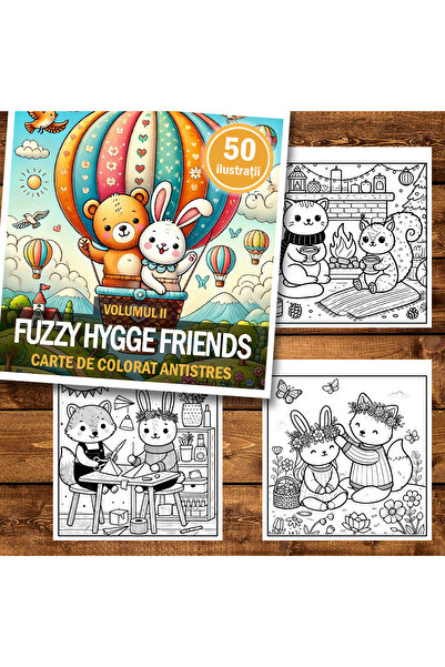 Legendary Gifts Книга за рисуване, 50 илюстрации Fuzzy Hygge Friends - Том II