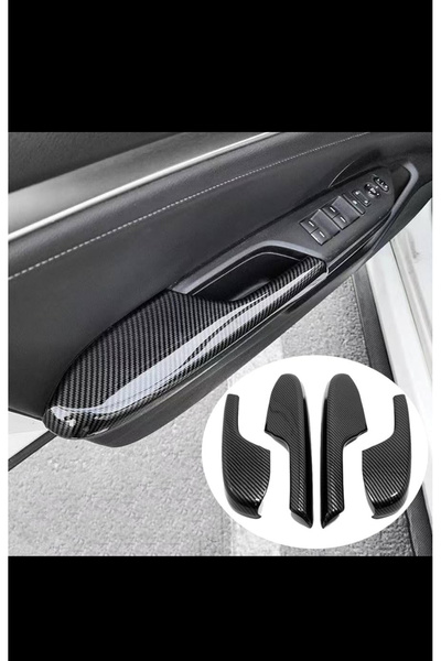 Harphour Honda Civic Fc5 Fk7 2016-2021 Uyumlu Kapı Kol Dayama Koruma Kapak Karbon 4Lü Set