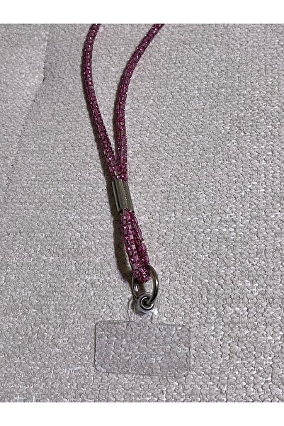 By Ayşegül حزام هاتف للرقبة مزين بحجر وردي