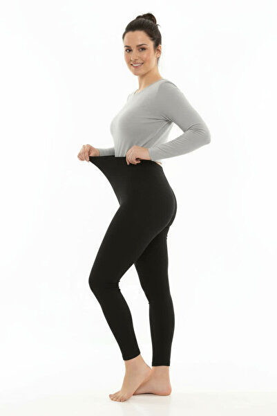 KonForYou Plus Size Fleece-Lined Thermal Leggings |   Unisex Cotton Black Leggings Underwear