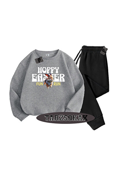 Tarzsokak Set dublu gri Biskilet Hoppy cu detalii