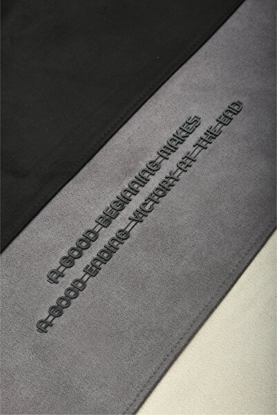 DeepSEA Erkek Siyah-Gri Dar Kesim Süet Kumaş Sweatshirt – Kapüşonlu & Şık Tasarım Sweatshirt 2608510