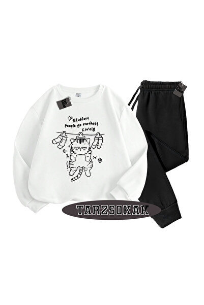 Tarzsokak Λευκό Μπισκιλέτ Στάμπορντ Λεπτομερές Διπλό ΣΕΤ