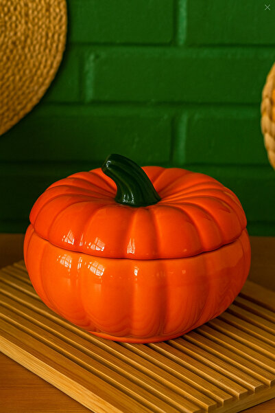 AuraStile Medium Size Decorative Pumpkin Luxury Storage Jar, Sugar Bowl, Serving Bowl 15X10 Cm, 500 ml