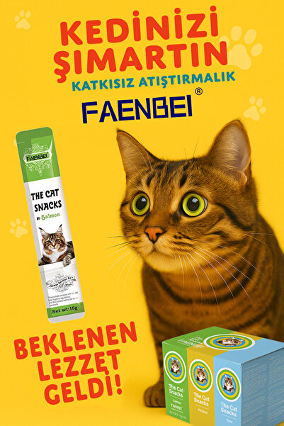 FAENBEI Pet Serisi Somonlu Kedi Ödül Kreması 1 adet 15 gr