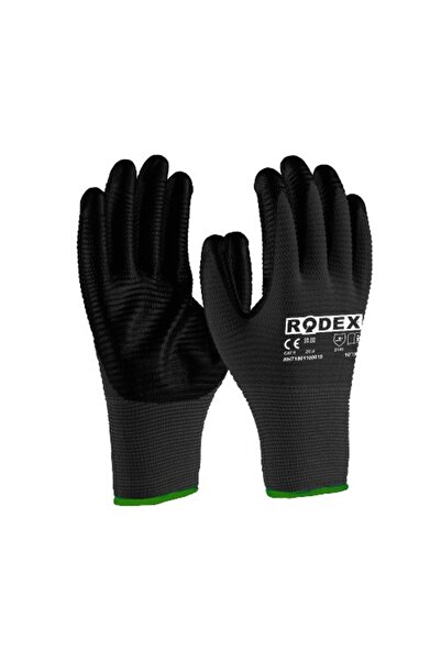 Rodex 12 Perechi, Manuși De Lucru Negre Acoperite Cu Pu 10 Inch Culoare Neagr...