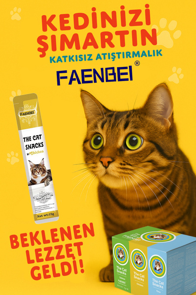 FAENBEI Pet Serisi Tavuklu Kedi Ödül Kreması 1 adet 15 gr