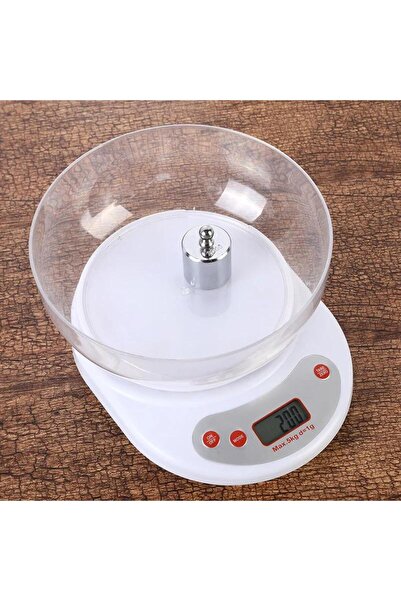 SmartElectro Cântar de bucătărie digital cu bol detașabil, 5 kg, precizie 1 g, funcție TARE, afișaj LCD alb