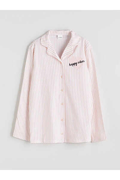 LC Waikiki Lcw Kids White Shirt Collar Girls Pajamas Set