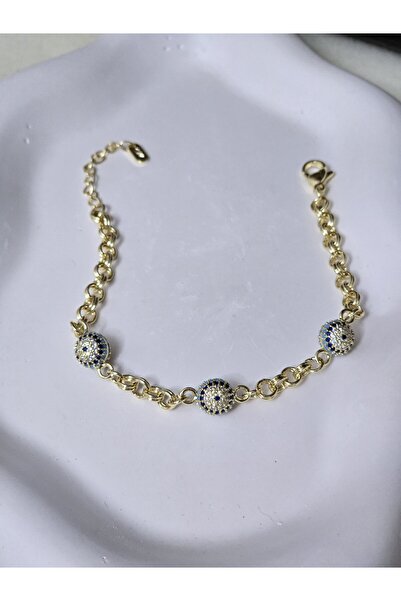 shop Gold Color Evil Eye Beaded Steel Bracelet