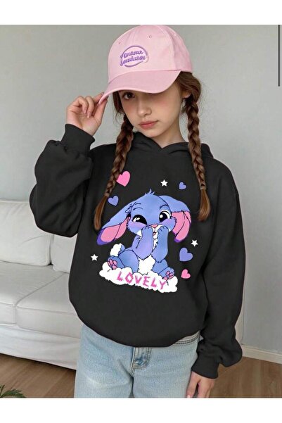 No Plan Момичешка сладка суитшърт с принт на зайче