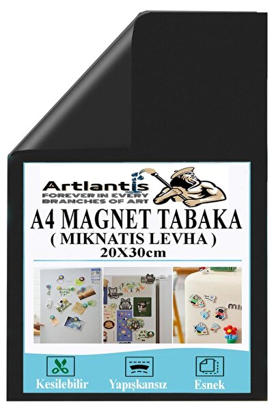 Artlantis A4 Magnet Tabaka 1 Adet Manyetik Mıknatıs Levha 20x30 cm Esnek Kali...