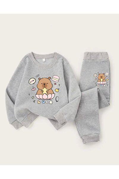 No Plan SET DE PENTRUȚE CU Gât rotund, cu imprimeu CAPYBARA LUCK, pentru fete...