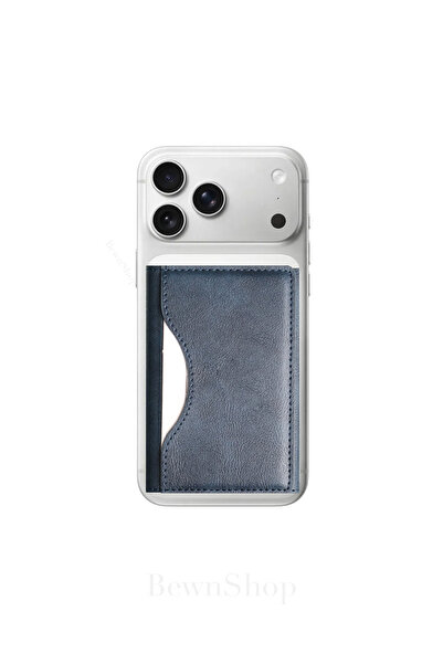 bewn iPhone için MagSafe özellikli Mikro Dokuma Cüzdan 5 Hazneli Lacivert-Abis
