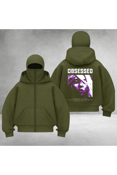 DEEFWEAR Balaklava Unisex Back Printed Zippered Cardigan