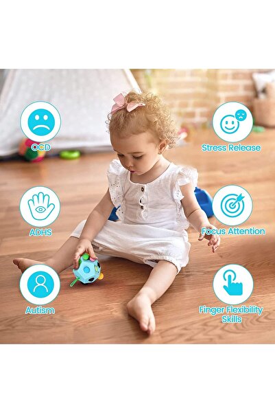 007 لعبة مكعب فيدجيت مكون من 12 وجهًا لتخفيف التوتر للأطفال والكبار