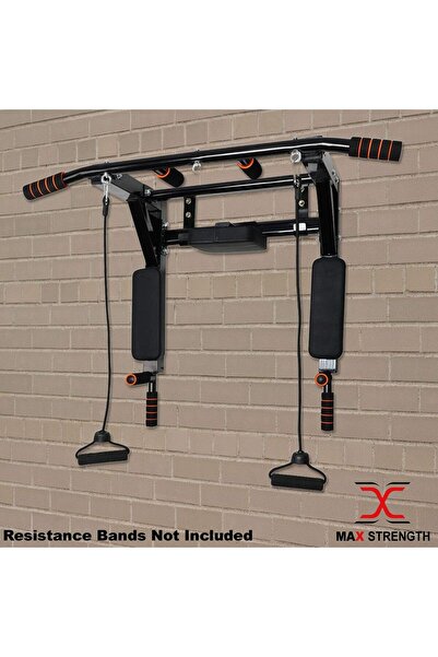 MAX STRENGTH Wall Mounted Pull Up Bar & Dip Station Multifunctional Power Tower for Home Gym, Chin-Up Bar & Stren