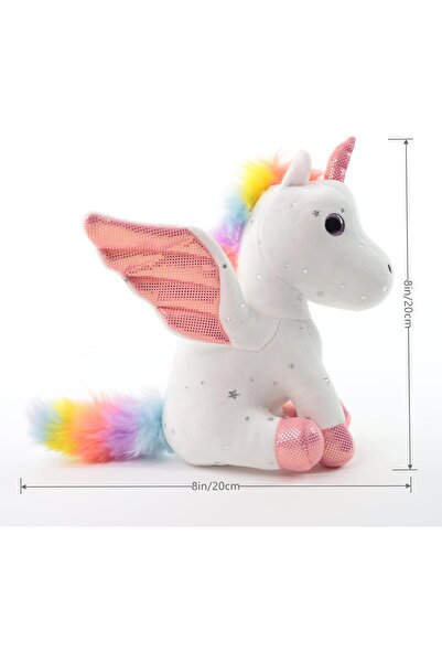 007 8-inch Sew Butiful Unicorn Plush Toy - Soft Velvet Stuffed Animal, Gift for Girls