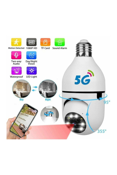 Genel Markalar Wifi 360 Panoramik Ampul Kamera Güvenlik Kamerası Çift Wifi 36...
