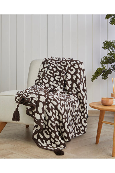 English Home Leopardo Koltuk Şalı 130x170 cm Kahve - Bej