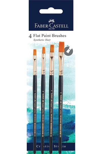 007 مجموعة فرش الرسم المسطحة المصنوعة من الشعر الصناعي من فابر كاستل، مكونة م...