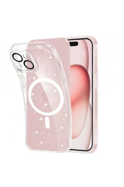 Stef's Cat Θήκη MagSafe για Apple iPhone 15, SparkleSkin, Διαφανής