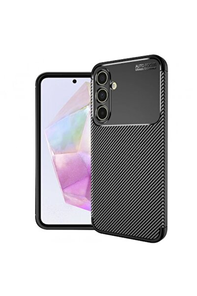 Stef's Cat Husa pentru Samsung Galaxy A35 5G A356, CarbonFiber, Neagra