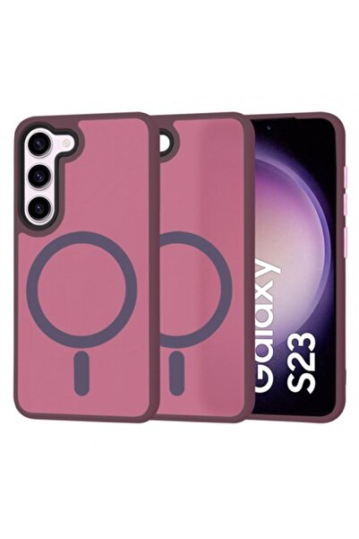 Stef's Cat Θήκη MagSafe για Samsung Galaxy S23 (S911), HaloFrost, Μπορντό