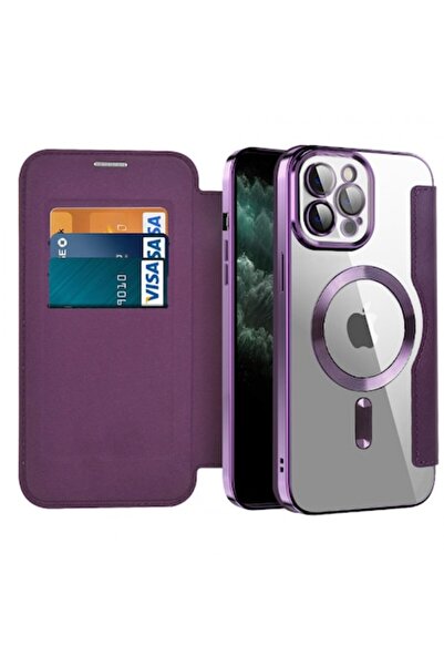 Stef's Cat Husă MagSafe pentru Apple iPhone 11 Pro Max, SmartMag Book, violet