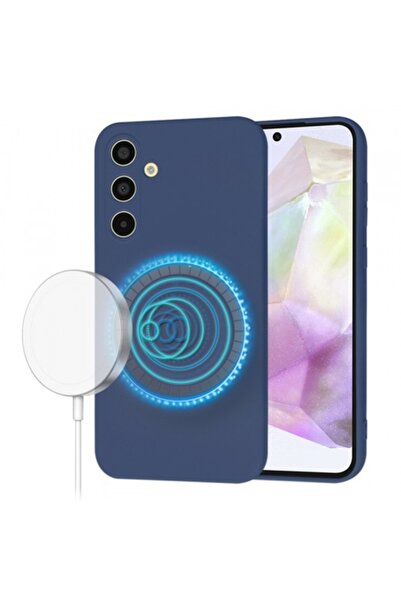 Stef's Cat Husă MagSafe pentru Samsung Galaxy A35 5G (A356), SoftFlex, Bleumarin