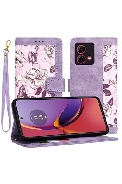 Stef's Cat Husă pentru Motorola Moto G84, FlipCraft, violet