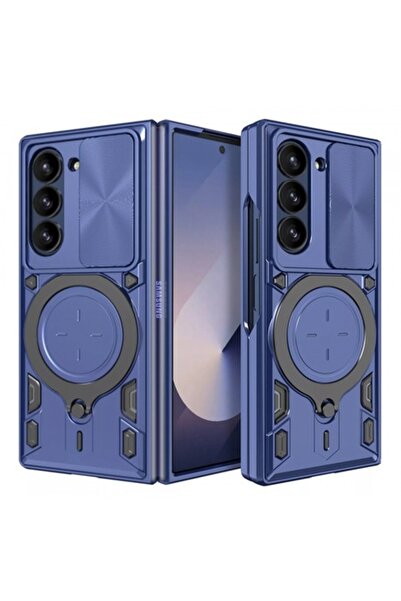 Stef's Cat Carcasă pentru Samsung Galaxy Z Fold6 F956, CamGuard Pro, Albastră