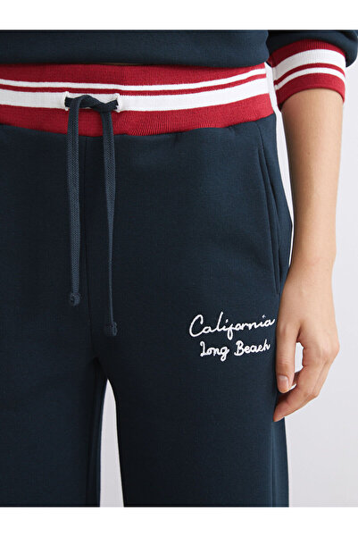 LC Waikiki XSIDE Lacivert Beli Lastikli Nakışlı Kadın Kalın Eşofman Altı W5I894Z8