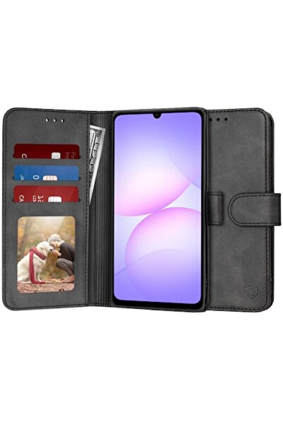 Stef's Cat Husă pentru Samsung Galaxy A07 4G, Jurnal, C66, piele, neagră