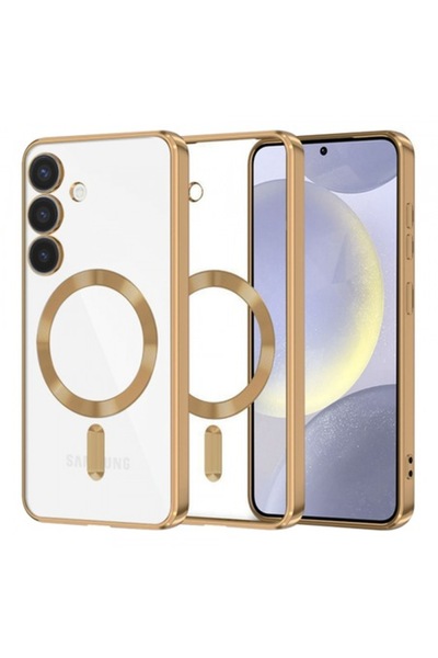 Stef's Cat Carcasă MagSafe pentru Samsung Galaxy S24+ S926, Cristal Luxos, Auriu