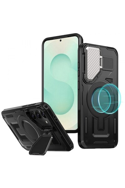 Stef's Cat Θήκη MagSafe για Samsung Galaxy S25+ (S936), CamVault, μαύρη