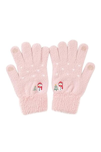 Danex - Mănuși de damă, 21 cm, S58, material textil, roz pudrat