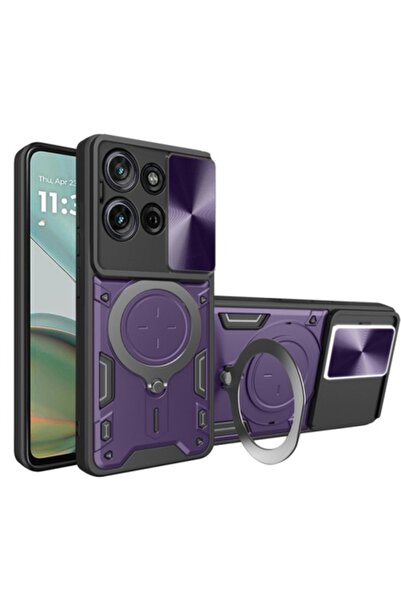 Stef's Cat Husă pentru Motorola Moto G75, CamGuard Pro, violet