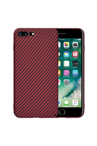 Stef's Cat Case for Apple iPhone 8 Plus / 7 Plus, Carbonite FiberShell, Red