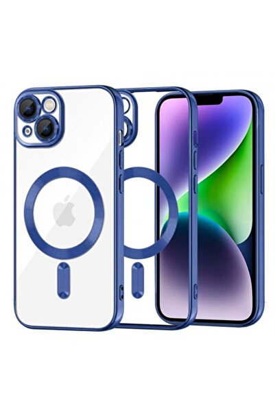 Stef's Cat Калъф MagSafe за Apple iPhone 14 Plus, луксозен кристал, син