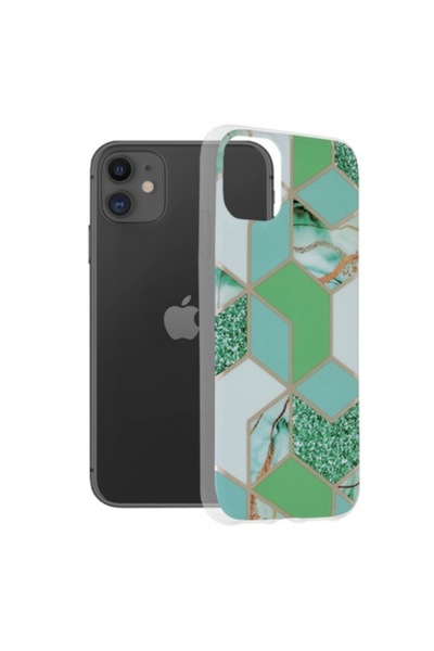 Stef's Cat Θήκη για Apple iPhone 11, Μάρμαρο, Πράσινη