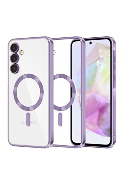 Stef's Cat Husă MagSafe pentru Samsung Galaxy A35 5G (A356), Cristal de Lux, Mov Deschis