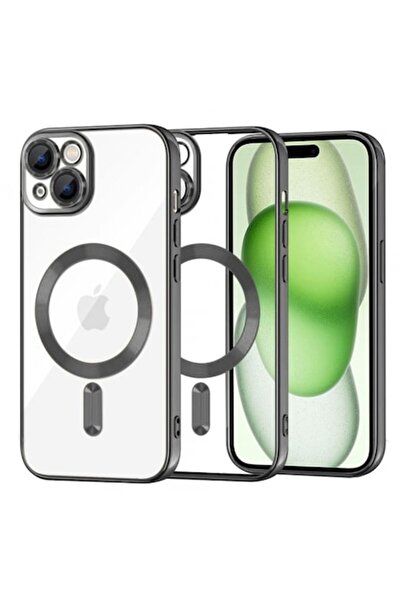 Stef's Cat Carcasă MagSafe pentru Apple iPhone 15 Plus, Cristal Luxos, Negru