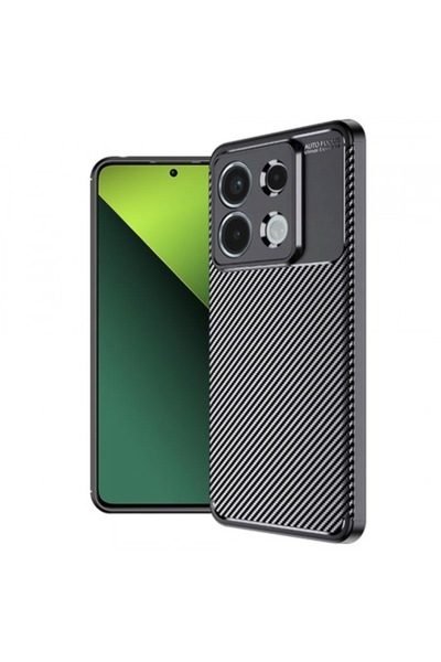 Stef's Cat Husă pentru Xiaomi Poco X6 / Note 13 Pro 5G, Fibră de Carbon, Neagră