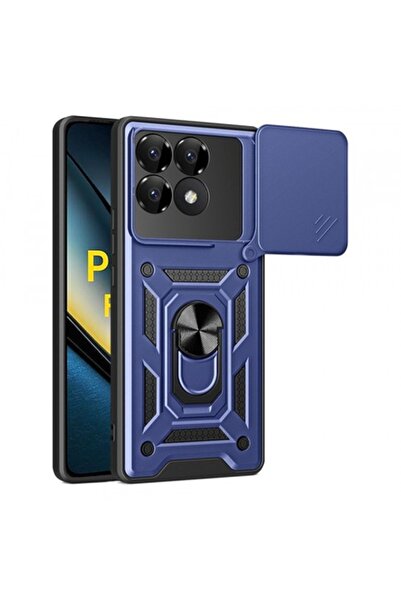 Stef's Cat Husă pentru Xiaomi Poco F6 Pro, CamShield, Albastră